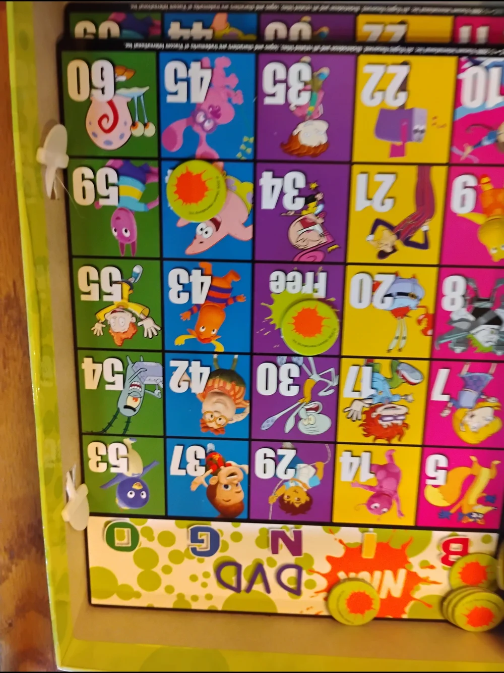 Nickelodeon DVD Bingo Game - Green, Yellow, Purple, Pink
